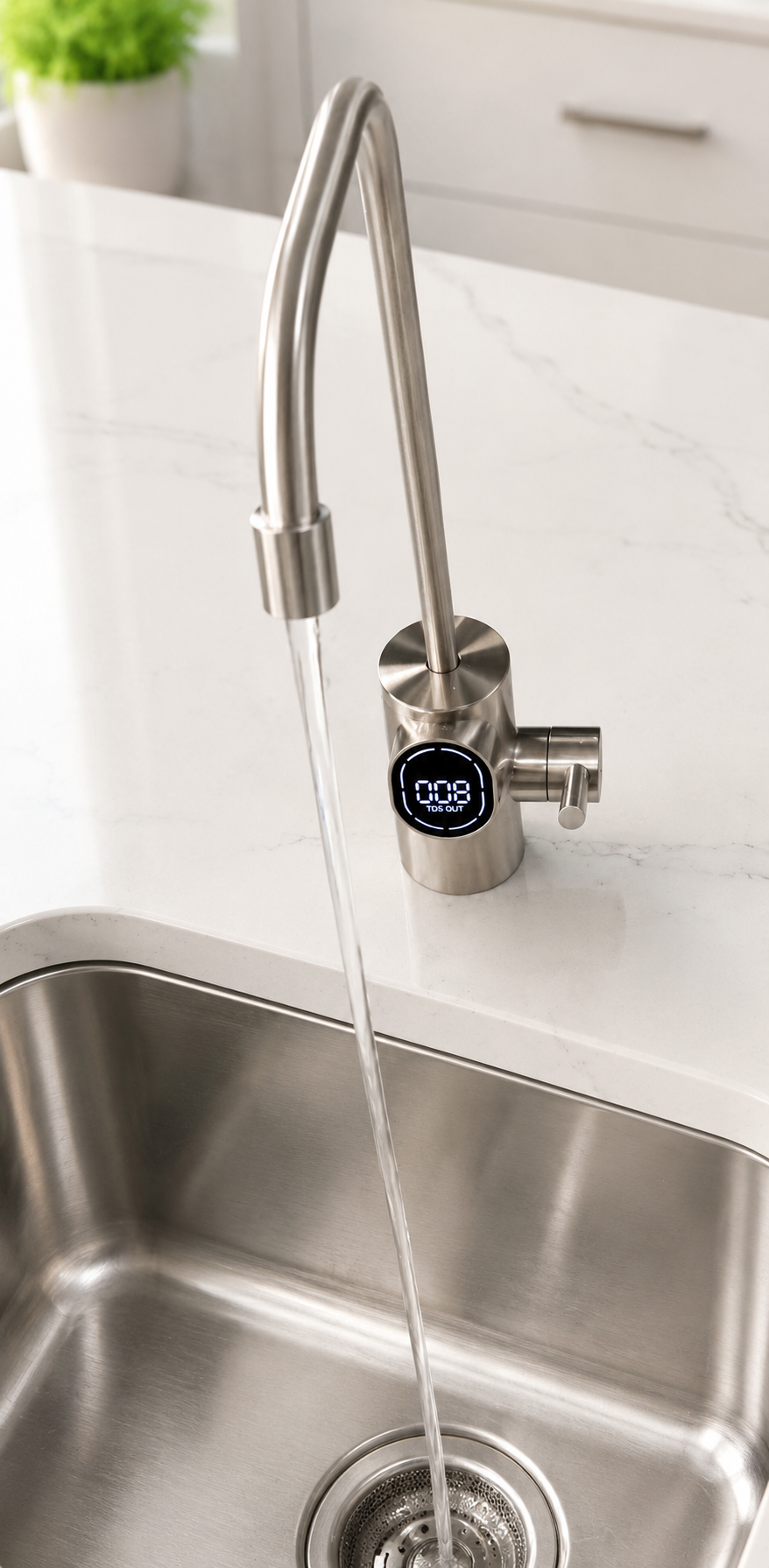 Digital TDS faucet installed by Trinity